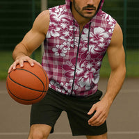 Hibiscus Pakala Royal Magenta Sleeveless Zip Hoodie Tropical Floral Stylized LT01 - Polynesian Pride