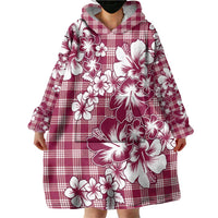 Hibiscus Pakala Royal Magenta Wearable Blanket Hoodie Tropical Floral Stylized - Polynesian Pride