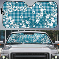 Hibiscus Pakala Ocean Depths Blue Auto Sun Shade Tropical Floral Stylized - Polynesian Pride