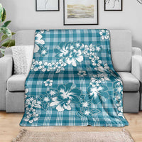 Hibiscus Pakala Ocean Depths Blue Blanket Tropical Floral Stylized - Polynesian Pride