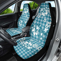Hibiscus Pakala Ocean Depths Blue Car Seat Cover Tropical Floral Stylized - Polynesian Pride