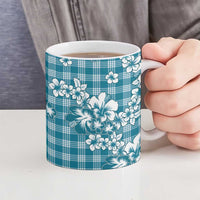 Hibiscus Pakala Ocean Depths Blue Ceramic Mug Tropical Floral Stylized - Polynesian Pride