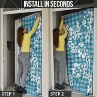 Hibiscus Pakala Ocean Depths Blue Door Cover Tropical Floral Stylized - Polynesian Pride