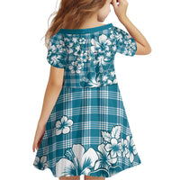 Hibiscus Pakala Ocean Depths Blue Family Matching Puletasi and Hawaiian Shirt Tropical Floral Stylized - Polynesian Pride