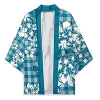 Hibiscus Pakala Ocean Depths Blue Kimono Tropical Floral Stylized - Polynesian Pride