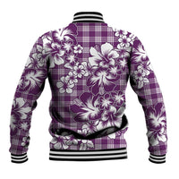 Hibiscus Pakala Sweetie Purple Baseball Jacket Tropical Floral Stylized - Polynesian Pride