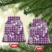 Hibiscus Pakala Sweetie Purple Ceramic Ornament Tropical Floral Stylized LT01 Bell Flake Purple - Polynesian Pride