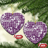 Hibiscus Pakala Sweetie Purple Ceramic Ornament Tropical Floral Stylized LT01 Heart Purple - Polynesian Pride
