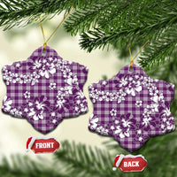 Hibiscus Pakala Sweetie Purple Ceramic Ornament Tropical Floral Stylized LT01 Snow Flake Purple - Polynesian Pride