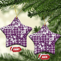 Hibiscus Pakala Sweetie Purple Ceramic Ornament Tropical Floral Stylized LT01 Star Purple - Polynesian Pride