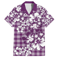 Hibiscus Pakala Sweetie Purple Family Matching Long Sleeve Bodycon Dress and Hawaiian Shirt Tropical Floral Stylized - Polynesian Pride