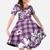 Hibiscus Pakala Sweetie Purple Family Matching Summer Maxi Dress and Hawaiian Shirt Tropical Floral Stylized - Polynesian Pride