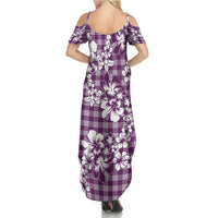 Hibiscus Pakala Sweetie Purple Family Matching Summer Maxi Dress and Hawaiian Shirt Tropical Floral Stylized - Polynesian Pride