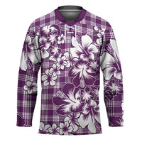 Hibiscus Pakala Sweetie Purple Hockey Jersey Tropical Floral Stylized LT01 Unisex Purple - Polynesian Pride