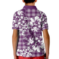 Hibiscus Pakala Sweetie Purple Kid Polo Shirt Tropical Floral Stylized - Polynesian Pride