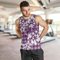 Hibiscus Pakala Sweetie Purple Men Tank Top Tropical Floral Stylized LT01 Purple - Polynesian Pride