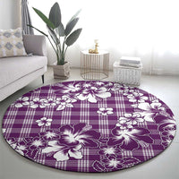 Hibiscus Pakala Sweetie Purple Round Carpet Tropical Floral Stylized - Polynesian Pride