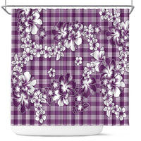 Hibiscus Pakala Sweetie Purple Shower Curtain Tropical Floral Stylized - Polynesian Pride