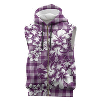 Hibiscus Pakala Sweetie Purple Sleeveless Zip Hoodie Tropical Floral Stylized LT01 Purple - Polynesian Pride