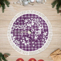 Hibiscus Pakala Sweetie Purple Tree Skirt Tropical Floral Stylized LT01 Fringed Purple - Polynesian Pride