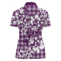 Hibiscus Pakala Sweetie Purple Women Polo Shirt Tropical Floral Stylized - Polynesian Pride