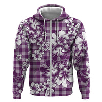 Hibiscus Pakala Sweetie Purple Zip Hoodie Tropical Floral Stylized - Polynesian Pride