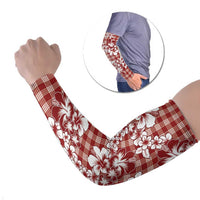 Hibiscus Pakala Fantasy Red Arm Sleeves Tropical Floral Stylized LT01 Set of 2 Red - Polynesian Pride