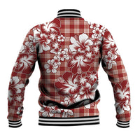 Hibiscus Pakala Fantasy Red Baseball Jacket Tropical Floral Stylized - Polynesian Pride