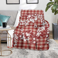 Hibiscus Pakala Fantasy Red Blanket Tropical Floral Stylized LT01 - Polynesian Pride