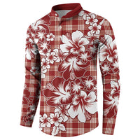 Hibiscus Pakala Fantasy Red Button Sweatshirt Tropical Floral Stylized - Polynesian Pride