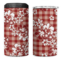 Hibiscus Pakala Fantasy Red 4 in 1 Can Cooler Tumbler Tropical Floral Stylized - Polynesian Pride