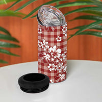 Hibiscus Pakala Fantasy Red 4 in 1 Can Cooler Tumbler Tropical Floral Stylized - Polynesian Pride