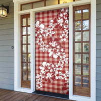 Hibiscus Pakala Fantasy Red Door Cover Tropical Floral Stylized - Polynesian Pride