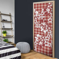 Hibiscus Pakala Fantasy Red Door Cover Tropical Floral Stylized - Polynesian Pride