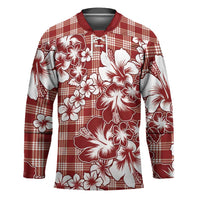 Hibiscus Pakala Fantasy Red Hockey Jersey Tropical Floral Stylized LT01 Unisex Red - Polynesian Pride