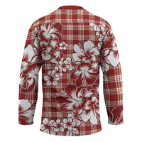 Hibiscus Pakala Fantasy Red Hockey Jersey Tropical Floral Stylized LT01 - Polynesian Pride