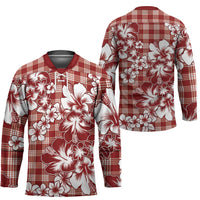 Hibiscus Pakala Fantasy Red Hockey Jersey Tropical Floral Stylized LT01 - Polynesian Pride