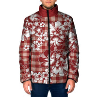 Hibiscus Pakala Fantasy Red Padded Jacket Tropical Floral Stylized - Polynesian Pride