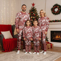 Hibiscus Pakala Fantasy Red Christmas Pajama Set Tropical Floral Stylized LT01 - Polynesian Pride