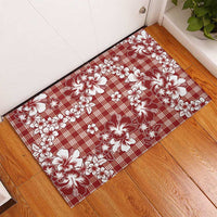 Hibiscus Pakala Fantasy Red Rubber Doormat Tropical Floral Stylized - Polynesian Pride
