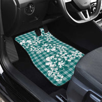Hibiscus Pakala Aqua Teal Car Mats Tropical Floral Stylized - Polynesian Pride