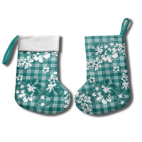 Hibiscus Pakala Aqua Teal Christmas Stocking Tropical Floral Stylized - Polynesian Pride