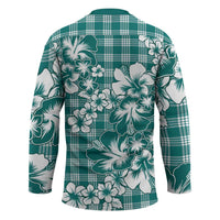 Hibiscus Pakala Aqua Teal Hockey Jersey Tropical Floral Stylized LT01 - Polynesian Pride