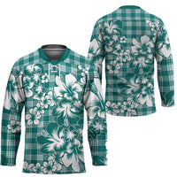 Hibiscus Pakala Aqua Teal Hockey Jersey Tropical Floral Stylized LT01 - Polynesian Pride