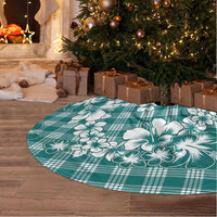 Hibiscus Pakala Aqua Teal Tree Skirt Tropical Floral Stylized LT01 - Polynesian Pride