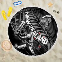 New Zealand Cricket Beach Blanket Maori Kiwi Black Fern LT01 One Size 150cm Black - Polynesian Pride