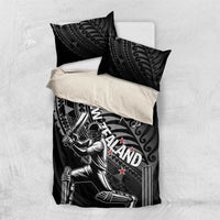 New Zealand Cricket Bedding Set Maori Kiwi Black Fern