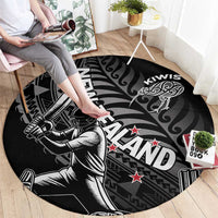 New Zealand Cricket Round Carpet Maori Kiwi Black Fern LT01 - Polynesian Pride