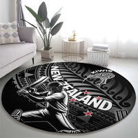 New Zealand Cricket Round Carpet Maori Kiwi Black Fern LT01 - Polynesian Pride