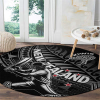 New Zealand Cricket Round Carpet Maori Kiwi Black Fern LT01 - Polynesian Pride